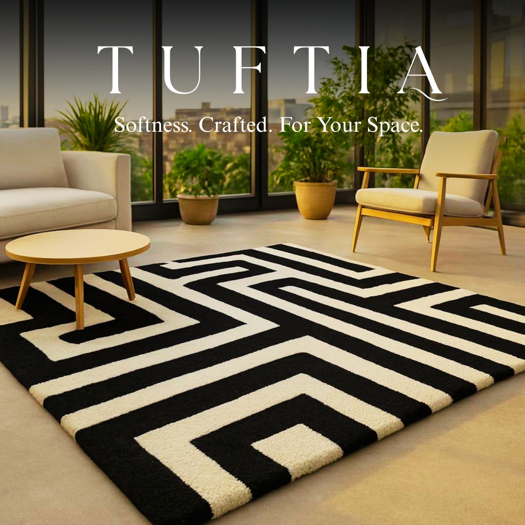 Abstract Maze Pattern Rug 